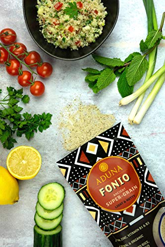 Aduna Certified Organic Fonio Super-Grain | Premium Gluten-Free African Ancient Super-Grain | All Natural Superfood Grain | Six Resealable Pouches 1.5kg (6 x 250g)