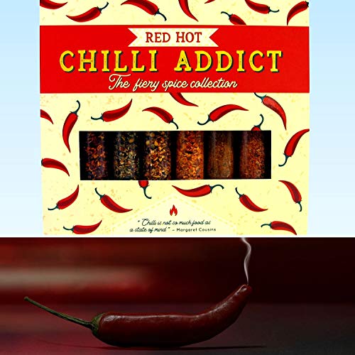 Eat.Art Red Hot Chilli Addict - 8 Unique Different Chilli Spice Set - Unusual Food Cooking Gifts For Chilli-heads - A Gourmet Selection Box - Fine Food BBQ Seasoning For Chilliheads