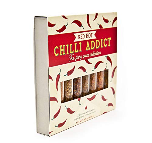 Eat.Art Red Hot Chilli Addict - 8 Unique Different Chilli Spice Set - Unusual Food Cooking Gifts For Chilli-heads - A Gourmet Selection Box - Fine Food BBQ Seasoning For Chilliheads