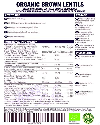 Indigo Herbs Organic Brown Lentils 1kg