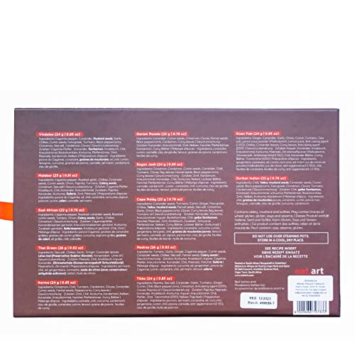 Eat.Art Curries of Origin - 12 Unique Different Curries - Food Cooking Gifts Luxury World Selection Box - Authentic Unusual Collection Fine Food Curry Set - Curry Lovers Kit