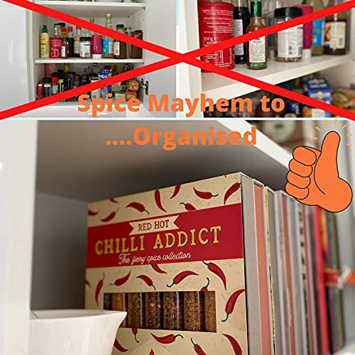 Eat.Art Red Hot Chilli Addict - 8 Unique Different Chilli Spice Set - Unusual Food Cooking Gifts For Chilli-heads - A Gourmet Selection Box - Fine Food BBQ Seasoning For Chilliheads