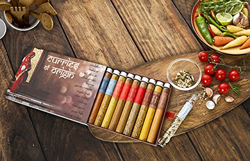 Eat.Art Curries of Origin - 12 Unique Different Curries - Food Cooking Gifts Luxury World Selection Box - Authentic Unusual Collection Fine Food Curry Set - Curry Lovers Kit