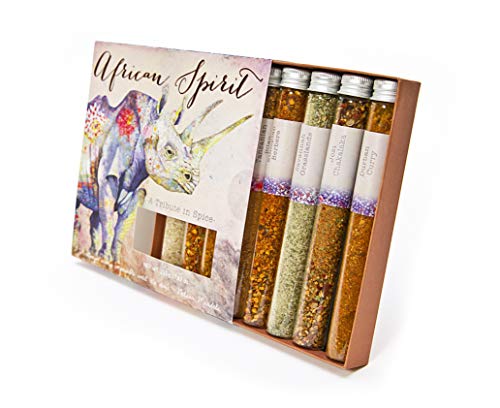 Eat.Art African Spirit - 8 Unique Traditional African Spice Set - Unusual Food Cooking Gifts - An Authentic Gourmet Selection Box - Fine Food BBQ And Vegetable Seasoning