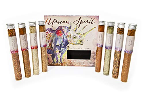 Eat.Art African Spirit - 8 Unique Traditional African Spice Set - Unusual Food Cooking Gifts - An Authentic Gourmet Selection Box - Fine Food BBQ And Vegetable Seasoning