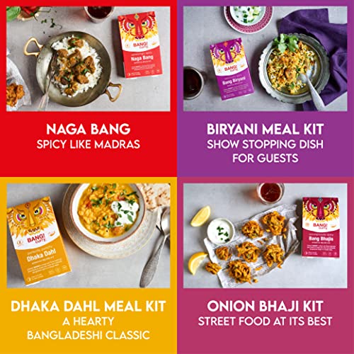Spicy Curry Night Kit - Feeds 12 | 7 Authentic Curry Kits - Quick & Easy to Use | Free Recipe E-Book | 100% Natural and Gluten Free - BANG Curry