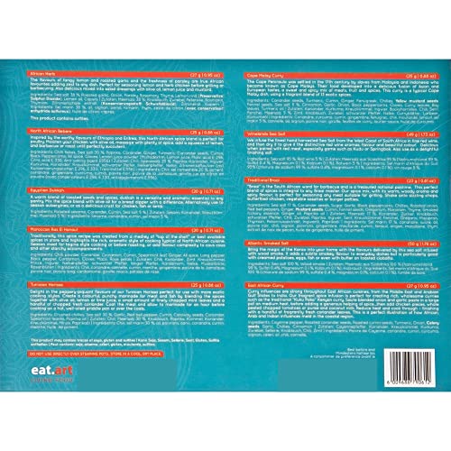 Eat.Art Spice of Africa - 10 Authentic Unique African Spices Selection Box - Cooking Gift Seasoning Set - Gourmet Luxury Exotic Collection - Fine Food Gift