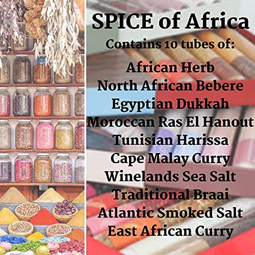 Eat.Art Spice of Africa - 10 Authentic Unique African Spices Selection Box - Cooking Gift Seasoning Set - Gourmet Luxury Exotic Collection - Fine Food Gift