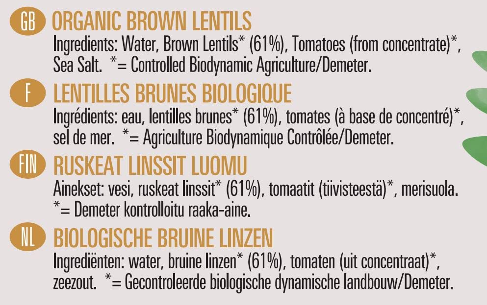 Biona Organic Brown Lentils, 360 g, Pack of 6