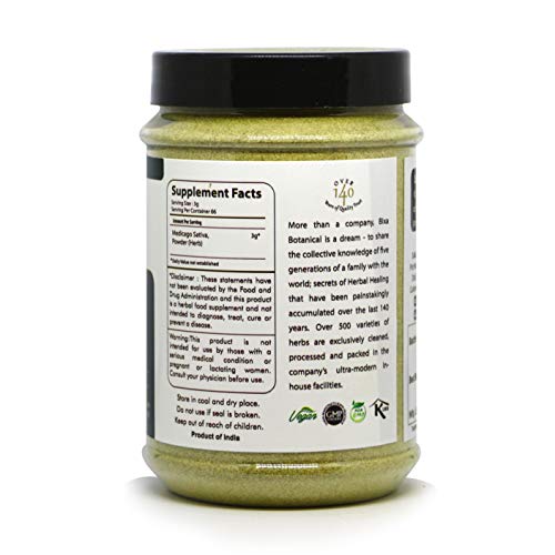 Alfalfa Powder (Medicago Sativa),Green Superfood | Supports Nutrition & Overall Well-Being |Natural Antioxidants Supplement| Support Joint ain by Bixa Botanical - 7 Oz (200g)