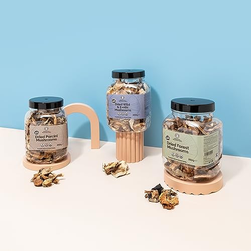 Merryhill Mushrooms - Dried Wild & Exotic Mushrooms (Porcini, Chanterelle, Shiitake, Oyster) (250g)