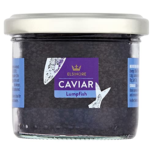 Elsinore Black Lumpfish Caviar 100g (Pack of 6) - Fish Caviar - Scandinavian Brand - Multipack