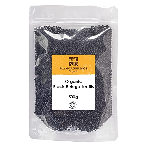 Organic Black Beluga Lentils 500g by Manor Springs Organic