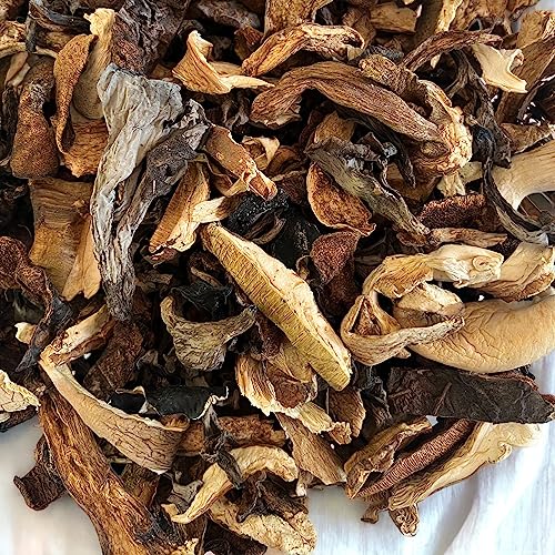 Merryhill Mushrooms - Dried Gourmet Woodland Mushrooms (Porcini Mushrooms, Slippery Jack Mushrooms, Oyster Mushrooms and Black Trumpet Mushrooms) (35g)
