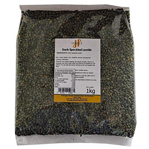 Hides Fine Foods - Dark Speckled Lentils (Puy Type) 1kg - GMO Free - Suitable for Vegetarians - Cooking - Stews - Soups - Dhal - Curries - Supports Digestive Health