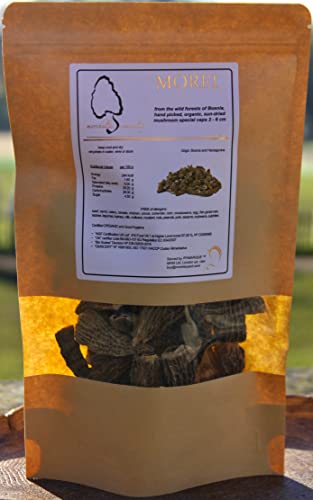 Morel Mushrooms, Popular Choice CAPS (2-6 cm) - no Tails - Hand Picked, Sun-Dried… (30 gr)