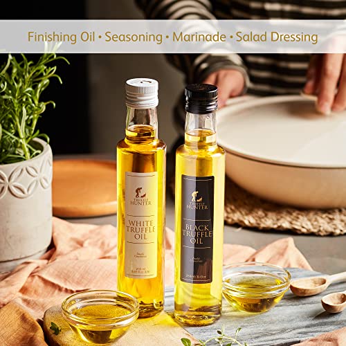 TruffleHunter - Black & White Truffle Oil Set - Extra Virgin Olive Oil for Cooking & Seasoning - 250 ml X2