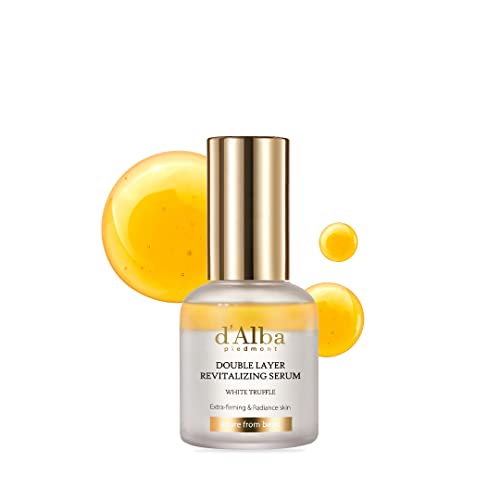 d'Alba Italian White Truffle Double Layer Revitalizing Serum, 100hr hydration serum, 2 in 1 double solution serum, glow and long-lasting moisture serum
