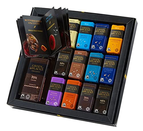 Green & Black's Organic Dark, Milk and White Chocolate Bars Collection Boxed Chocolates Gift 395g - Great Chocolate Hamper Gift Set, Stocking Fillers, Tasty Sharing Treats this Christmas