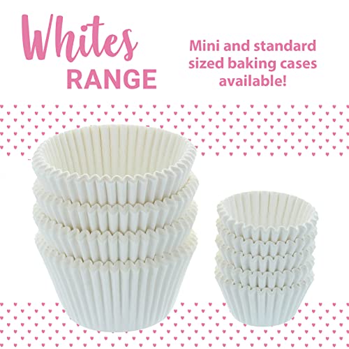 Baked with Love White Mini Cupcake Cases, 30mm Baking Cups, Greaseproof Paper Cases for Mini Muffins, Fairy Cakes, and Cupcakes, Pack of 100, 650542