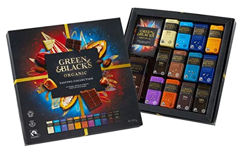 Green & Black's Organic Dark, Milk and White Chocolate Bars Collection Boxed Chocolates Gift 395g - Great Chocolate Hamper Gift Set, Stocking Fillers, Tasty Sharing Treats this Christmas