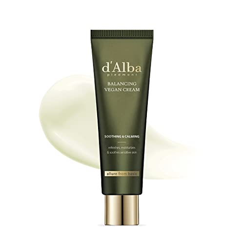 d'Alba Italian White Truffle Mild Skin Balancing Vegan Cream, Hydrating and Gentle Moisturizer, Mild pH Balancing Cream for Dry and Sensitive Skin, Watery Lightweight Texture