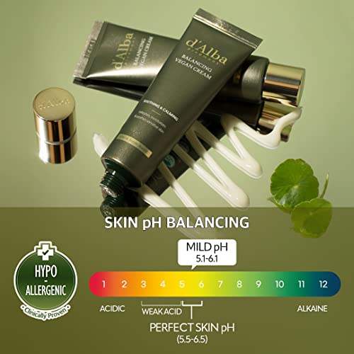 d'Alba Italian White Truffle Mild Skin Balancing Vegan Cream, Hydrating and Gentle Moisturizer, Mild pH Balancing Cream for Dry and Sensitive Skin, Watery Lightweight Texture