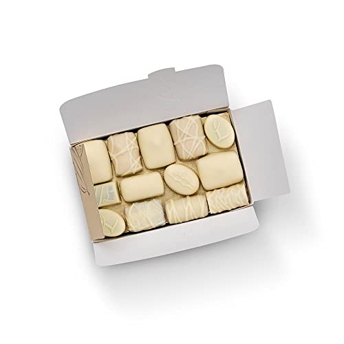 White Assortment Chocolate Gift Ballotin Box Belgian Chocolates Assorted Pralines, Truffles, Butter Cream Gourmet Gift (500g 28 Piece Approx)
