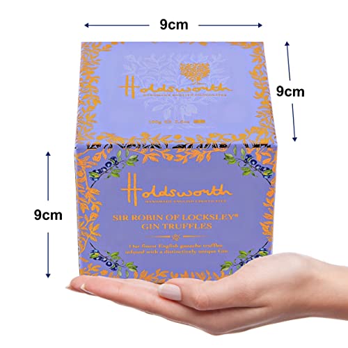 Holdsworth Chocolates Classics - Sir Robin of Locksley Gin Assortment of Handmade Truffles Coated with Milk, Dark or White Chocolate 100g