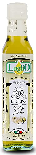 Olio Luglio - White Truffle Olive Oil (250 ml) | Extra Virgin Olive Oil | White Truffle Essence | Cold Pressed | Glass Bottle (250 ml)