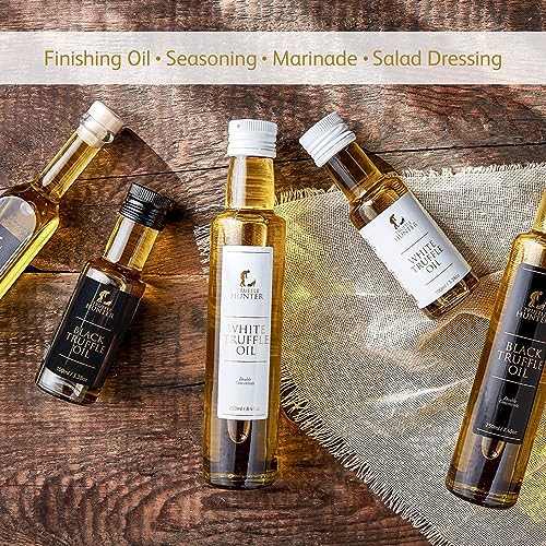 TruffleHunter - Black & White Truffle Oil Set - Extra Virgin Olive Oil for Cooking & Seasoning - 100 ml X2