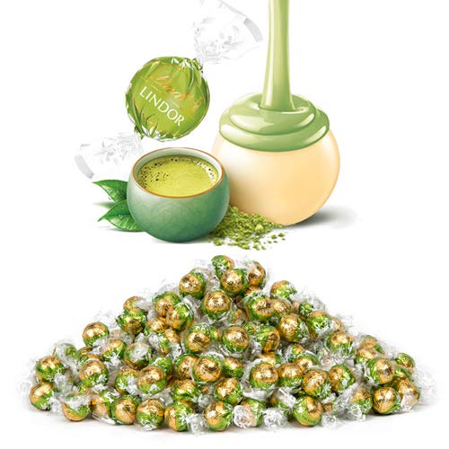 Lindt Lindor - Matcha White Chocolate Truffles - Limited Edition Matcha Tea inspired Green & Gold Balls - USA Import (12)