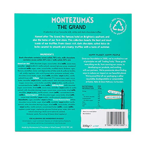 Montezuma's The Grand, Milk, White & Dark Chocolate Truffle Collection Box, Medium Contains 25 Truffles, Gluten Free, 350g Box