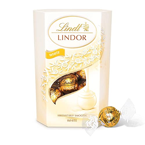 Lindt Lindor White Chocolate Truffles Box - approx. 16 Balls, 200 g - Chocolate Balls with a Smooth Melting Filling