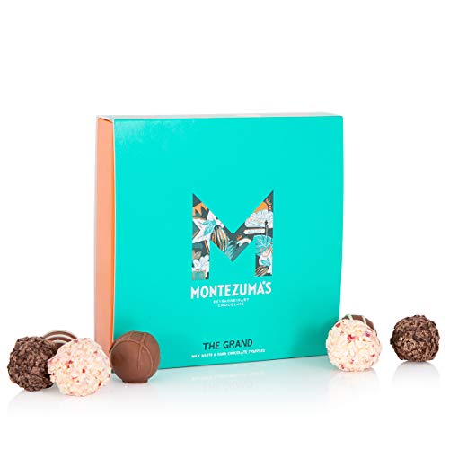 Montezuma's The Grand, Milk, White & Dark Chocolate Truffle Collection Box, Small Contains 16 Truffles, Gluten Free, 220g Box