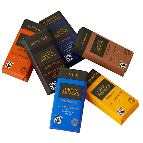 Assorted Green & Black's Classic Miniature Chocolate Bar Collection 2 Packs of 180g, 12 Chocolates Each Pack | Chocolate Gift for Women Men Kids