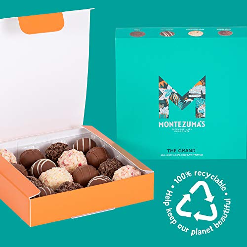 Montezuma's The Grand, Milk, White & Dark Chocolate Truffle Collection Box, Small Contains 16 Truffles, Gluten Free, 220g Box