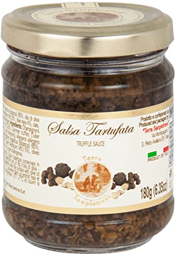 TerraSanpietrese - Italian Black Truffle Sauce with Champignon Mushrooms and Black Olives - 180g
