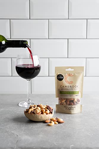 C Cambrook Extraordinary Nuts Black Truffle and Sea Salt Baked Nuts with Almonds, Cashews, Macadamias, and Pecans, Vegan, Vegetarian, Gluten Free, High Protein Snack, Premium Nuts, 80 g Snack Bag