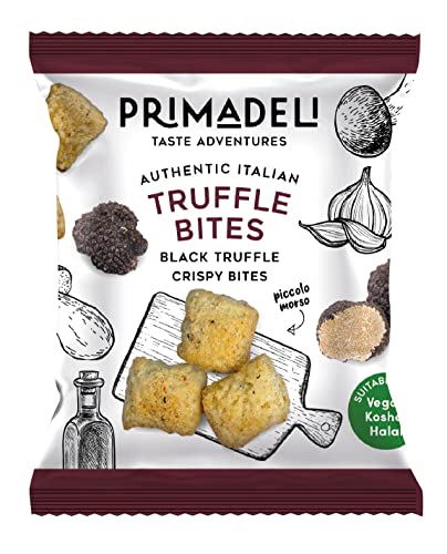 PRIMADELI- Truffle Bites- Rich and Delicious Truffle and Black Olive Snack- 10 x 25g