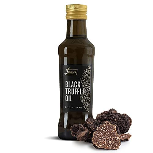 Lieber’s Black Truffle Oil 250ml Glass Bottle | Premium Truffle Oil for Cooking, Salad Dressing, Seasoning, Marinade, Garnish, This Black Truffle In Oil Is Kosher, Vegan, Vegetarian & Gluten Free