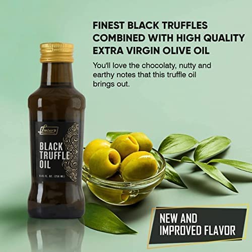 Lieber’s Black Truffle Oil 250ml Glass Bottle | Premium Truffle Oil for Cooking, Salad Dressing, Seasoning, Marinade, Garnish, This Black Truffle In Oil Is Kosher, Vegan, Vegetarian & Gluten Free