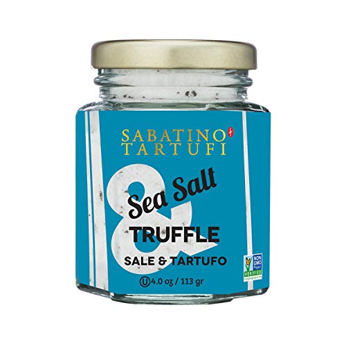 Sabatino Tartufi Truffle Salt Seasoning, All Natural Gourmet Sicilian Sea Salt with Black Truffles, 113 Gr