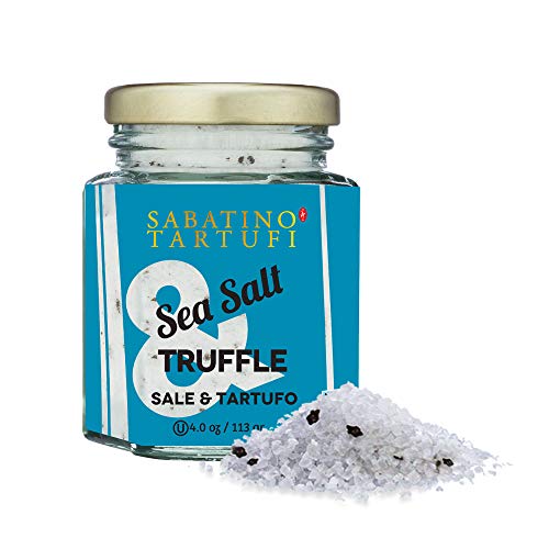 Sabatino Tartufi Truffle Salt Seasoning, All Natural Gourmet Sicilian Sea Salt with Black Truffles, 113 Gr