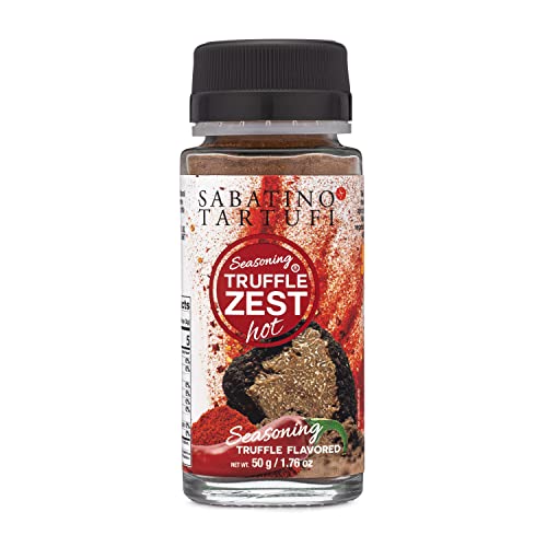 Sabatino Tartufi Truffle Zest Seasoning, Hot, The Original All Natural Gourmet Truffle Powder, Plant Based, Vegan and Vegetarian Friendly, Kosher, Low Carb, Keto, Non-Gmo Project Certified, 50 gram