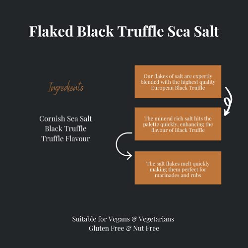 TruffleHunter - Flaked Black Truffle Cornish Sea Salt - Sea Salt Seasoning - 140g