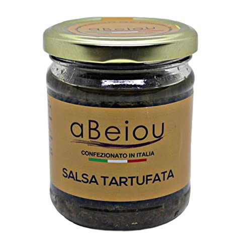 aBeiou. Truffle sauce 170g, extra gourmet product 100% Italian, black summer truffle and mushroom sauce, homemade, ready to use, vegan, vegetarian, gluten free, gifts