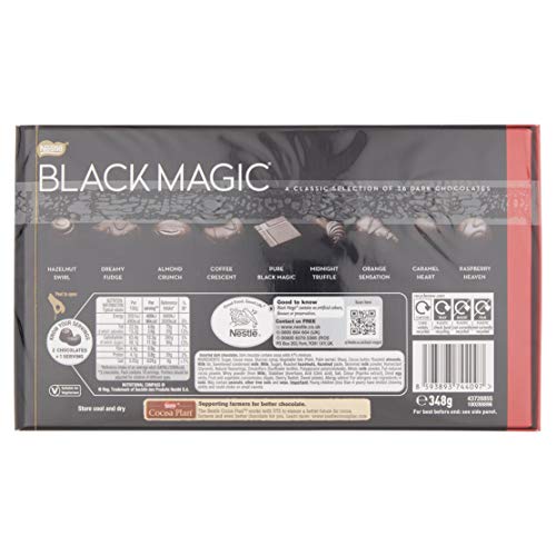 BLACK MAGIC Dark Chocolate Box 348g (Pack of 4)