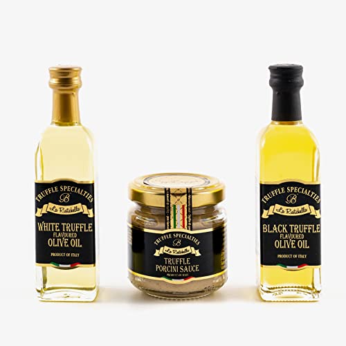La Rustichella Black & White Truffle Oil and Porcino Sauce, 210 g Combo Set