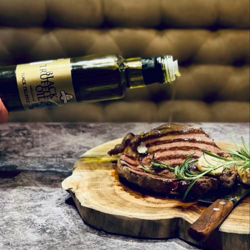 Black Truffle Oil 250 ml / 8.8 Oz – Concentrated Intense Black Truffle with Greek Extra Virgin Olive Oil – Gourmet Truffle Seasoning by InterGourmandise